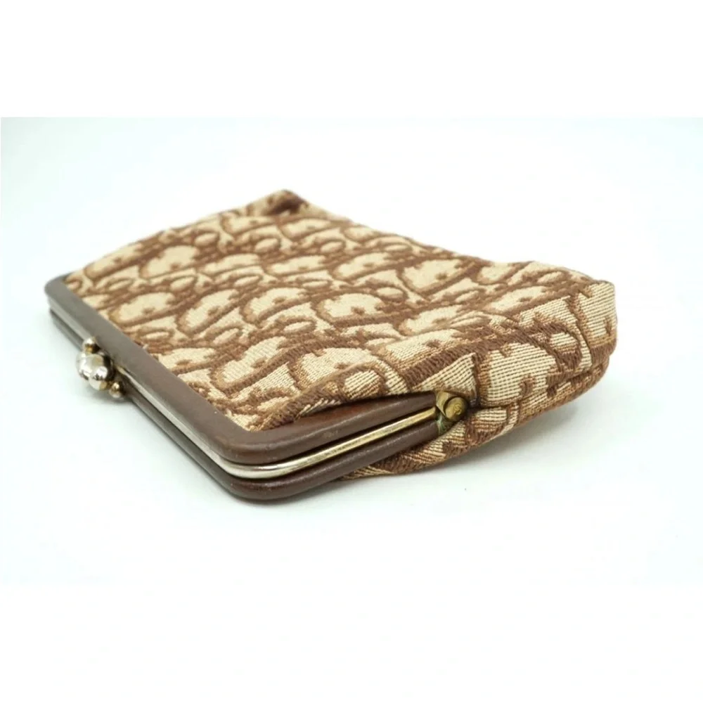 Dior Beige and Brown Monogram Coin Purse